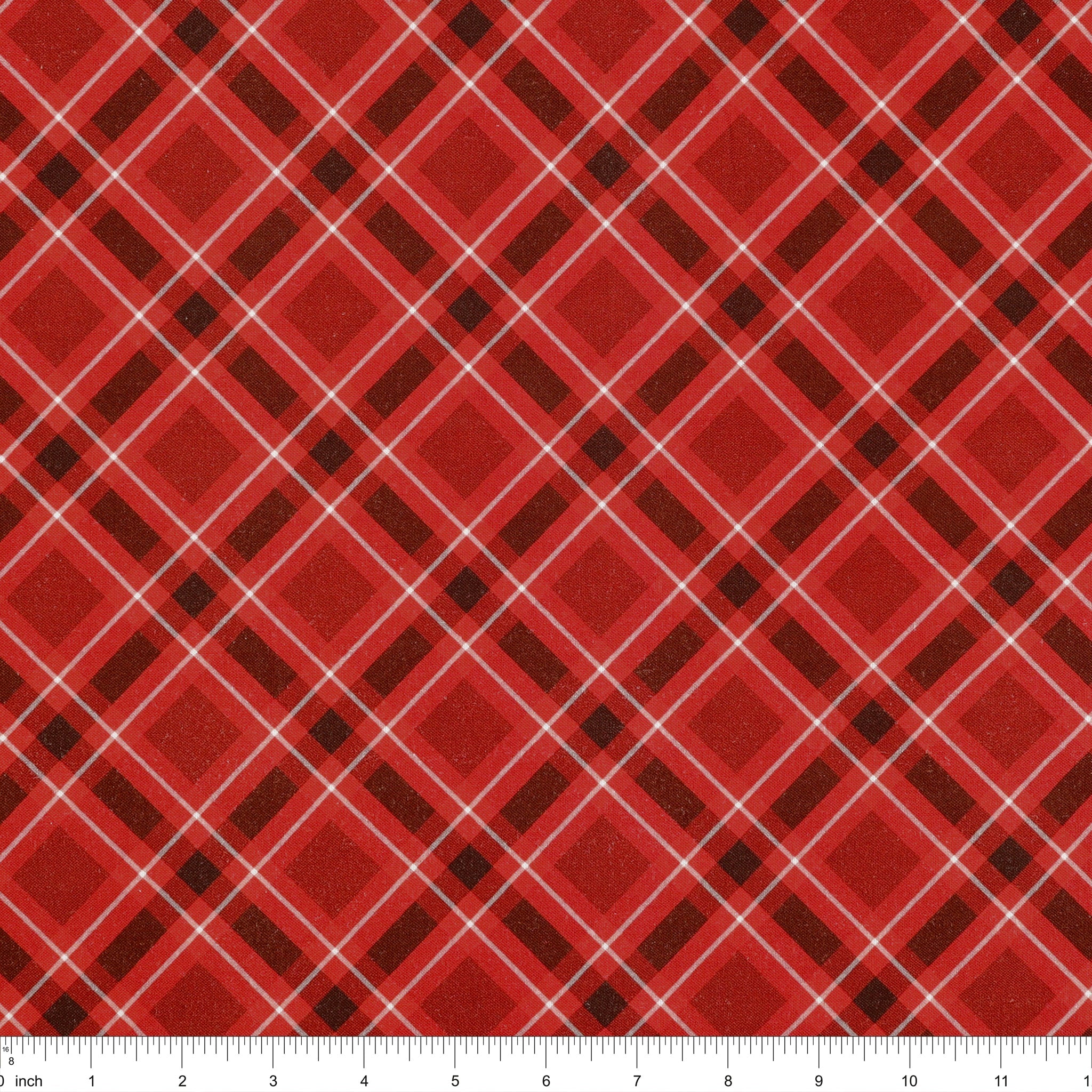 Plaid 108" Wide Quilt Backing - Red