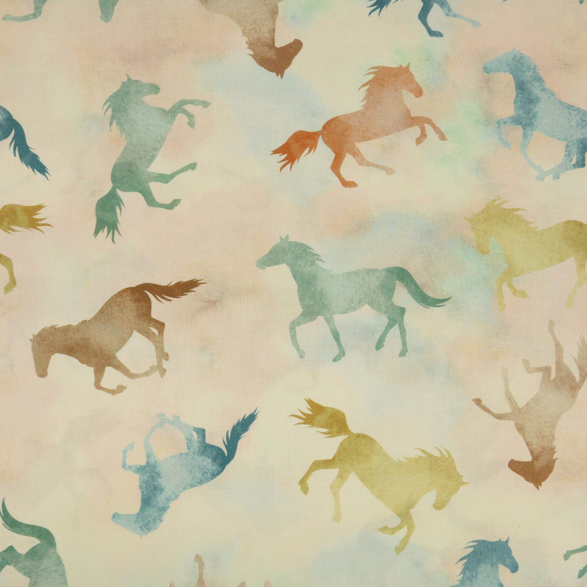 Gone Country 108" Quilt Backing - Shadow Horses Multi