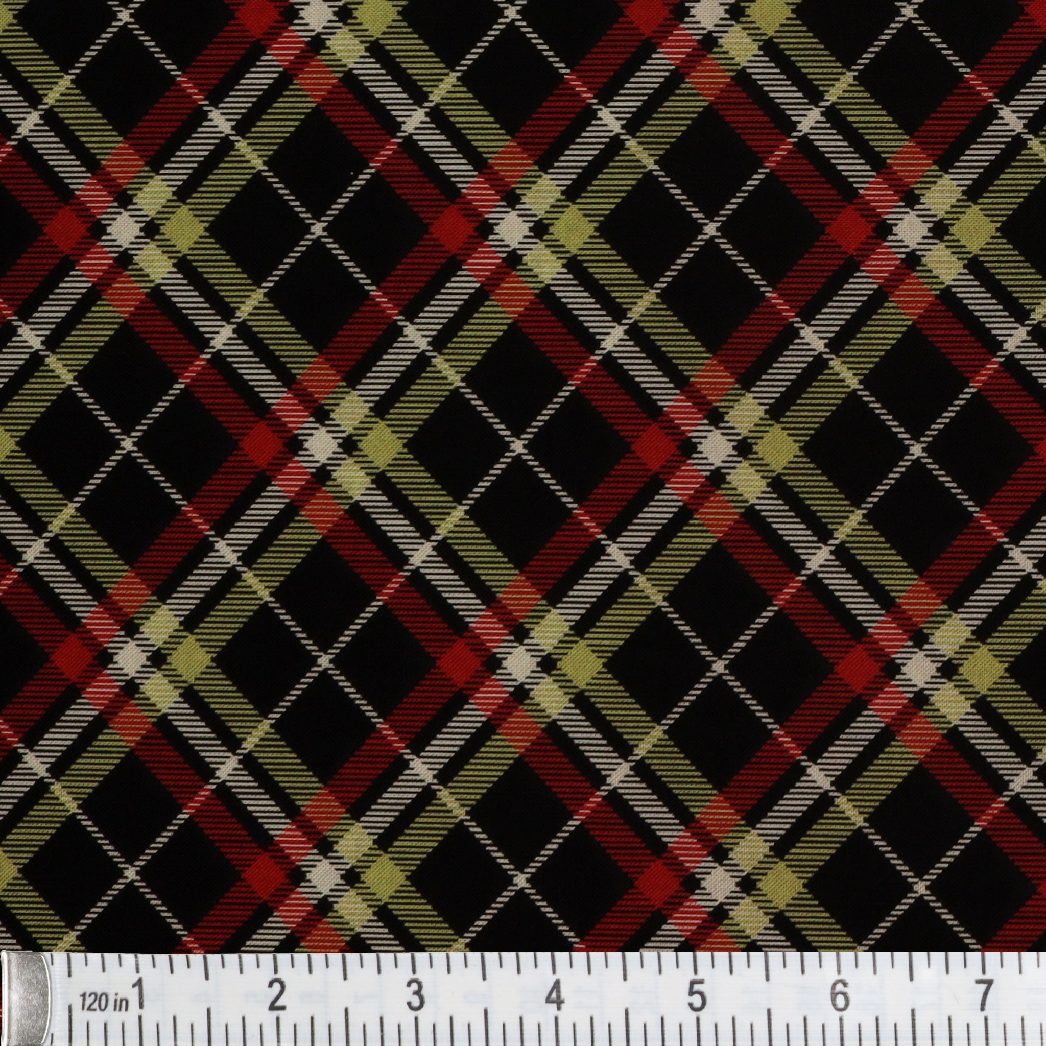 Tartan Plaid 108" Quilt Backing - Black