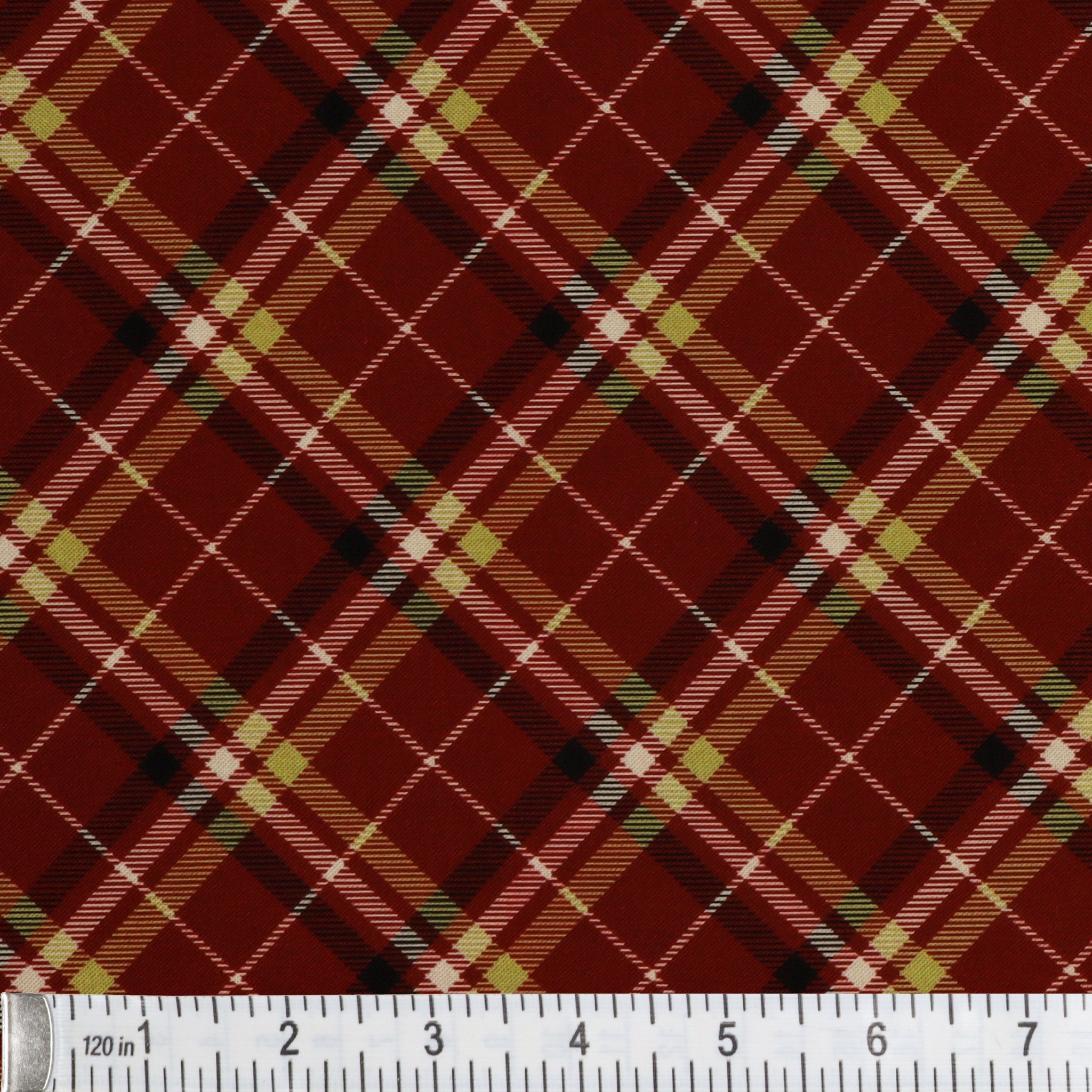 Tartan Plaid 108" Quilt Backing - Burgundy