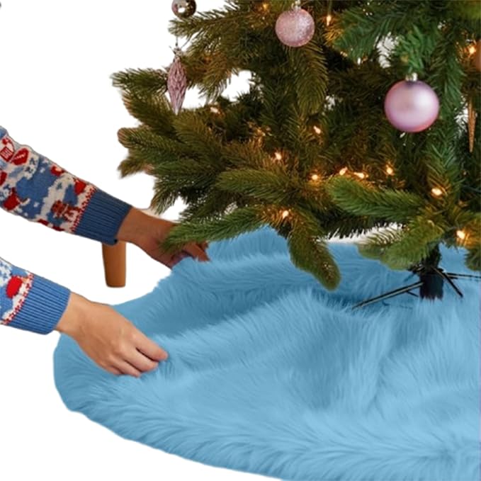 Premium Faux Fur Christmas Tree Skirt - 30" | Holiday Decorations