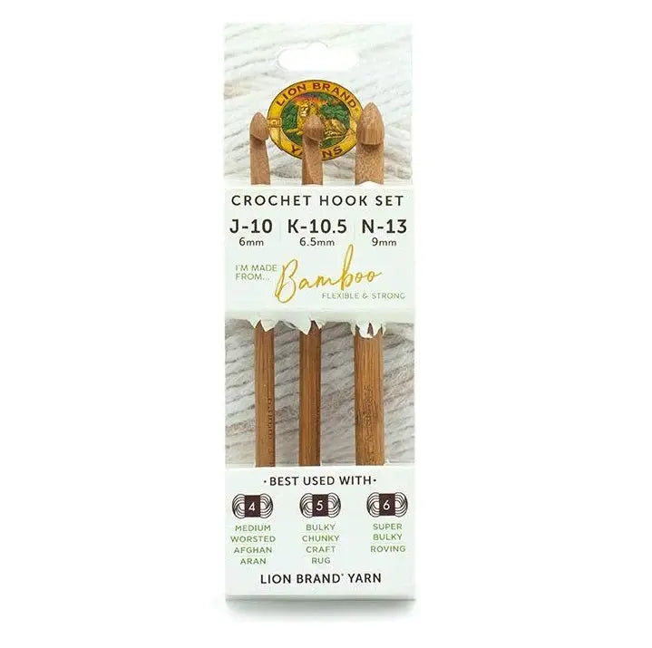 Bamboo Crochet Hook Set (Sizes J-K-N) Lion Brand