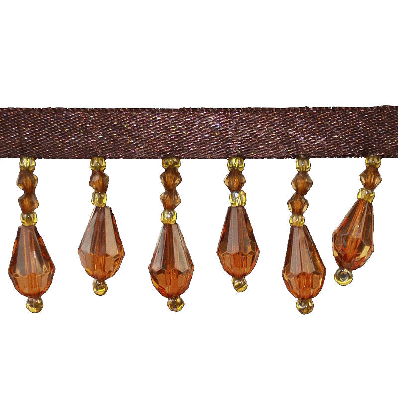 Beaded Fringe - 1 1/2" width (15 Yard Roll) - BB-902-83/10 Bronze and Gold