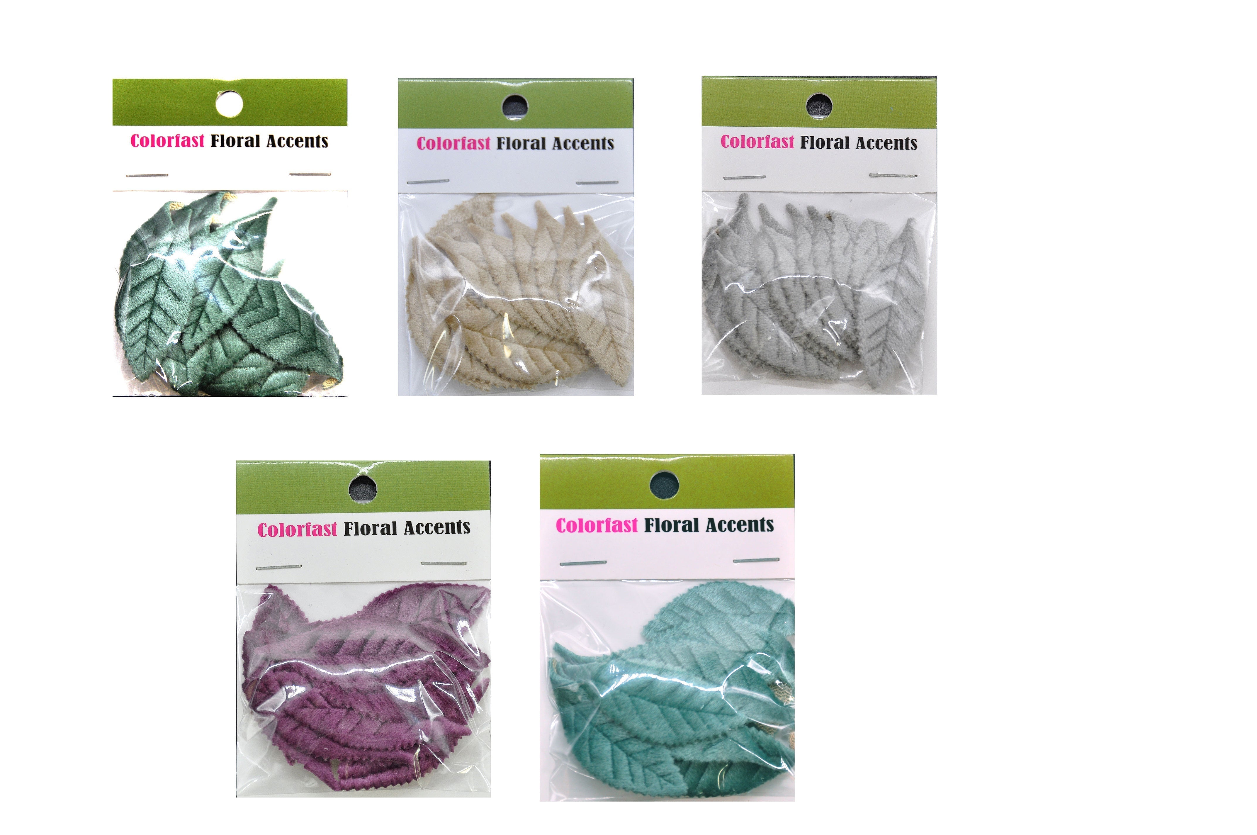 Belagio Enterprises - 12pcs Velvet Leaf Appliques - 1 3/4" x 2" (6 Cards Per Order) - BPPL-A1-49 Gray