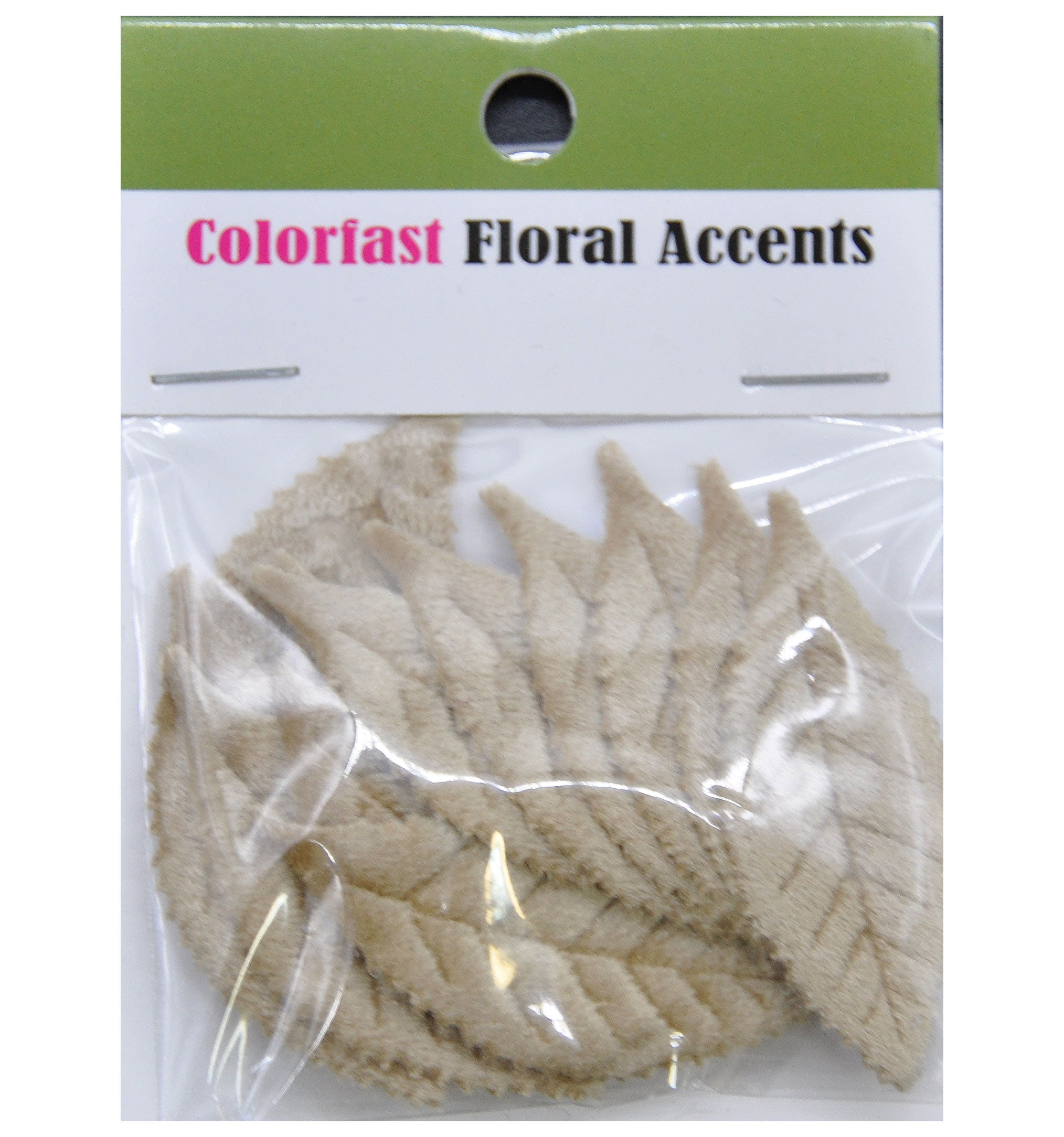 Belagio Enterprises - 12pcs Velvet Leaf Appliques - 1 3/4" x 2" (6 Cards Per Order) - BPPL-A1-82 Taupe