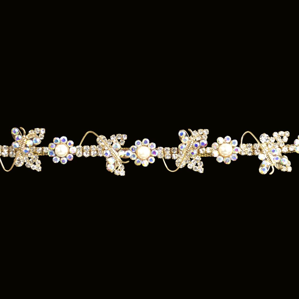 Belagio Enterprises - 1" Width High-End Rhinestone Trim (5 Yard Roll) - BR-439