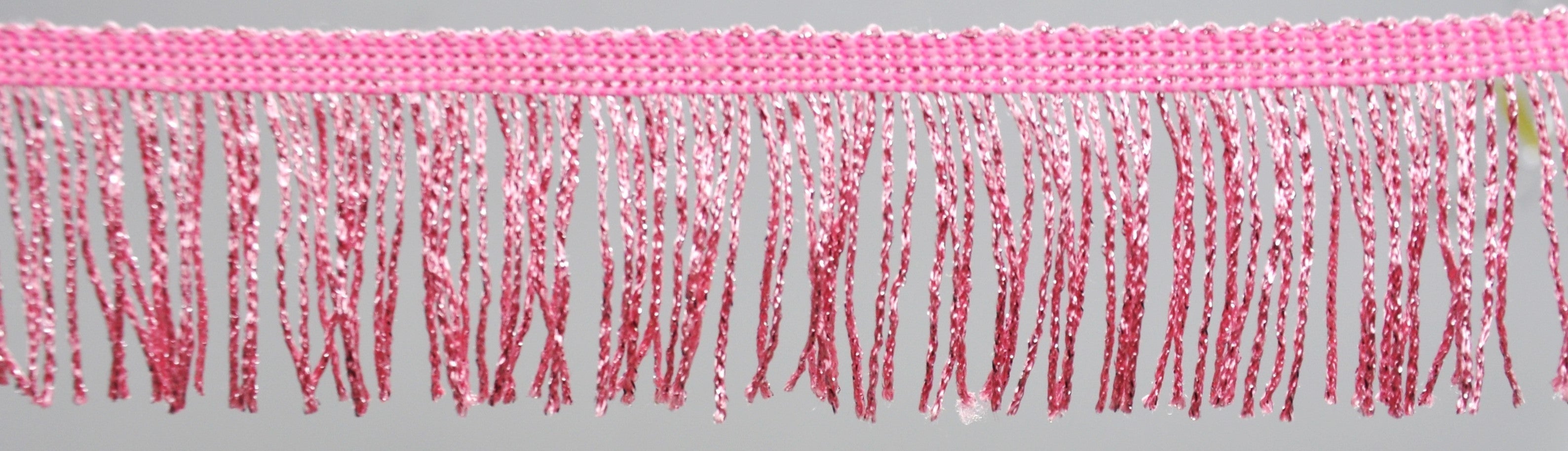 Belagio Enterprises - 2-inch Metallic Chainette Fringe (15 Yard Roll) - P-7043M-20 Pink