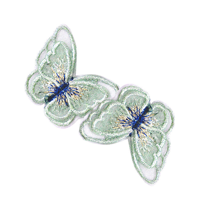 Belagio Enterprises - 2" Embroidered Butterfly Appliques - 12pcs Per Card (6 Cards Per Order) - BPP-N1-14 Green