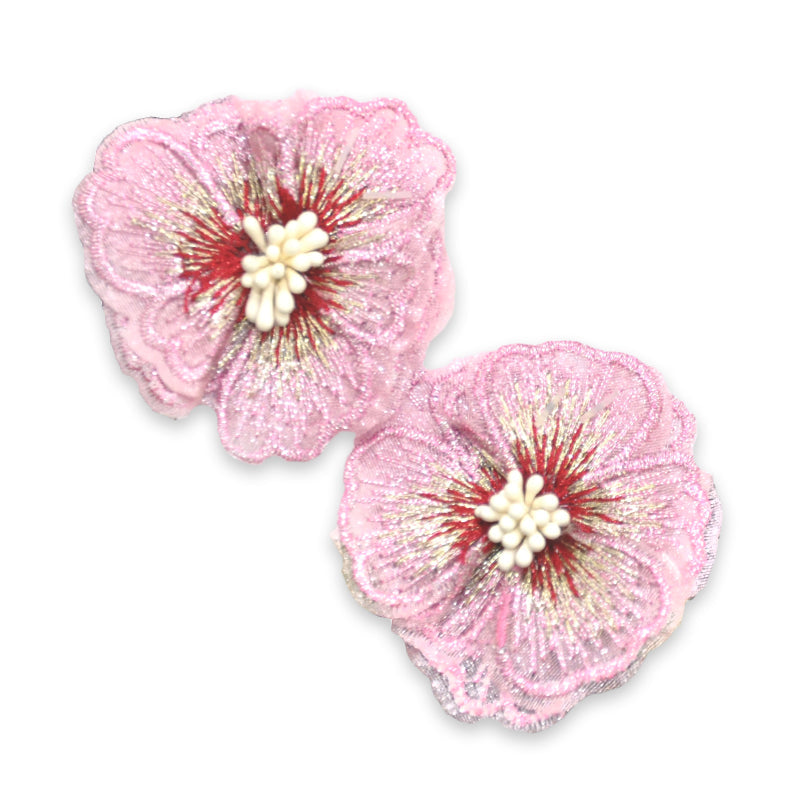 Belagio Enterprises - 2" Embroidered Flower Appliqués - 12pcs Per Card (6 Cards Per Order) - BPP-M2-08 Mauve