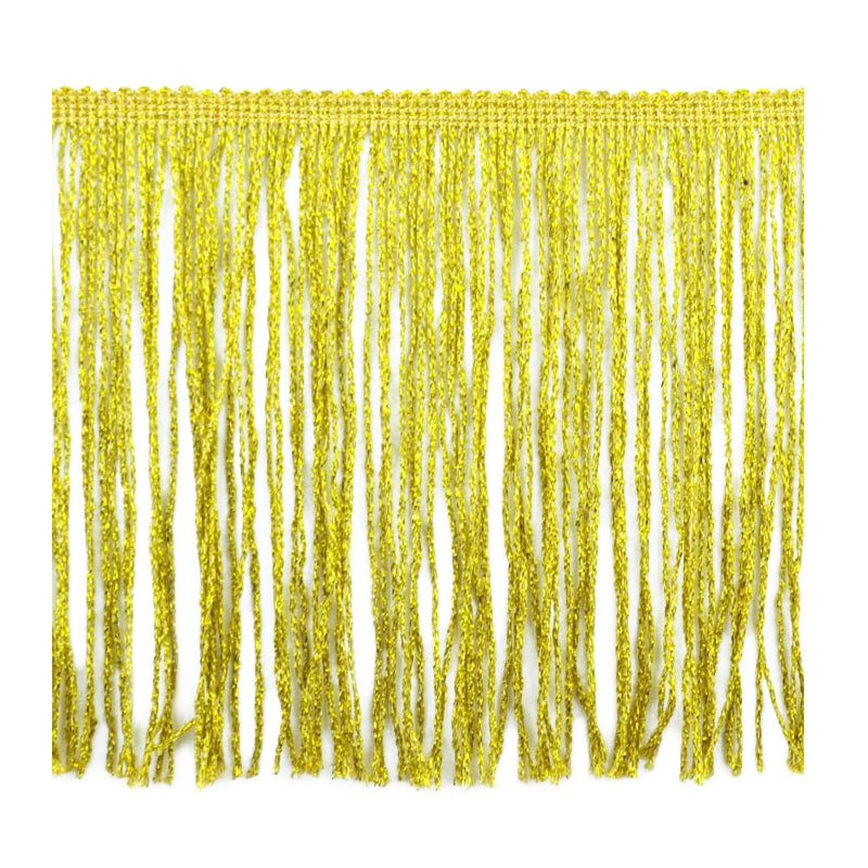 Belagio Enterprises - 6-inch Metallic Chainette Fringe (15 Yard Roll) - P-7045M-10 Gold