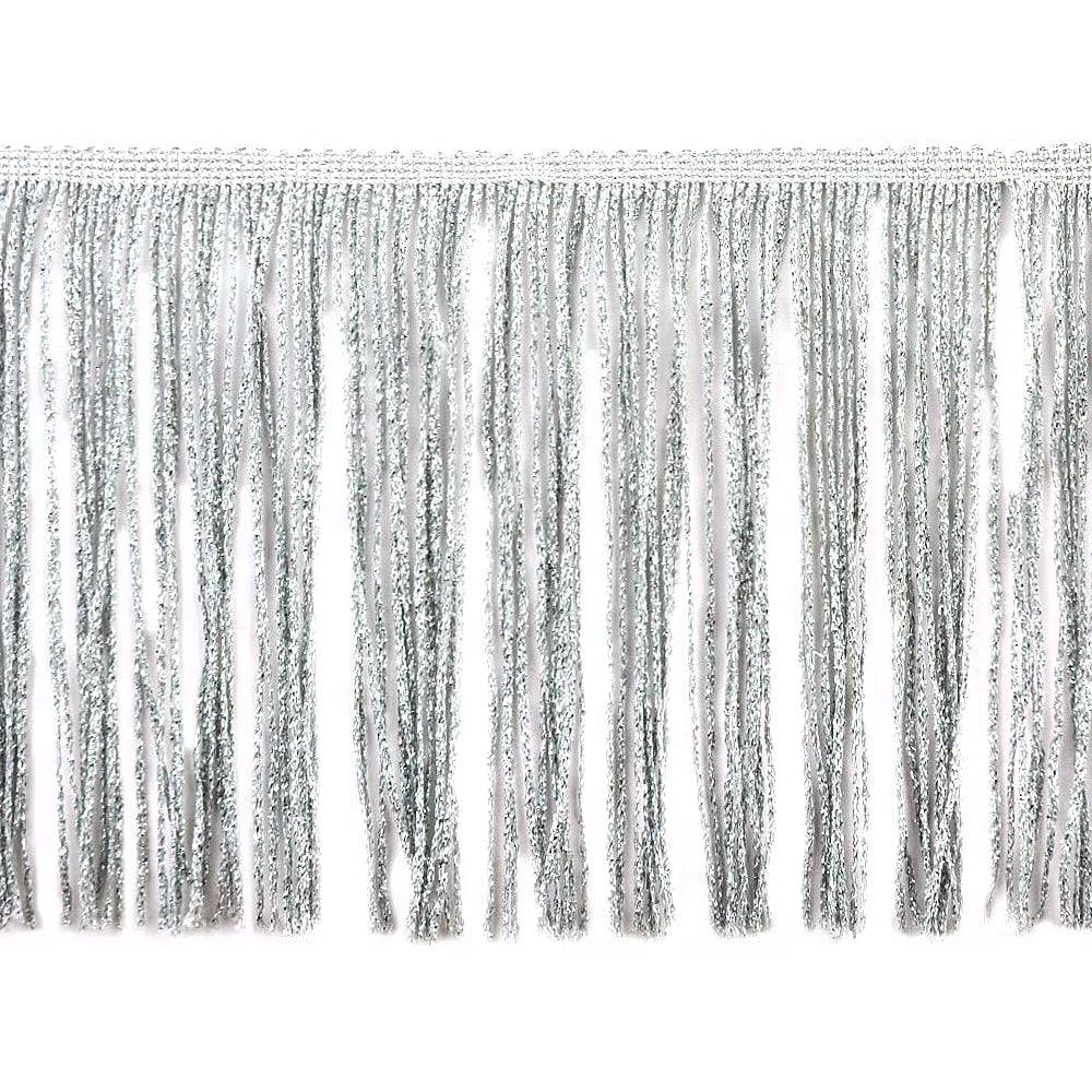 Belagio Enterprises - 6-inch Metallic Chainette Fringe (15 Yard Roll) - P-7045M-11 Silver