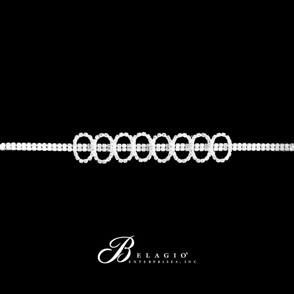 Belagio Enterprises - 6pcs Silver Rhinestone Elastic Headband - BRH-2