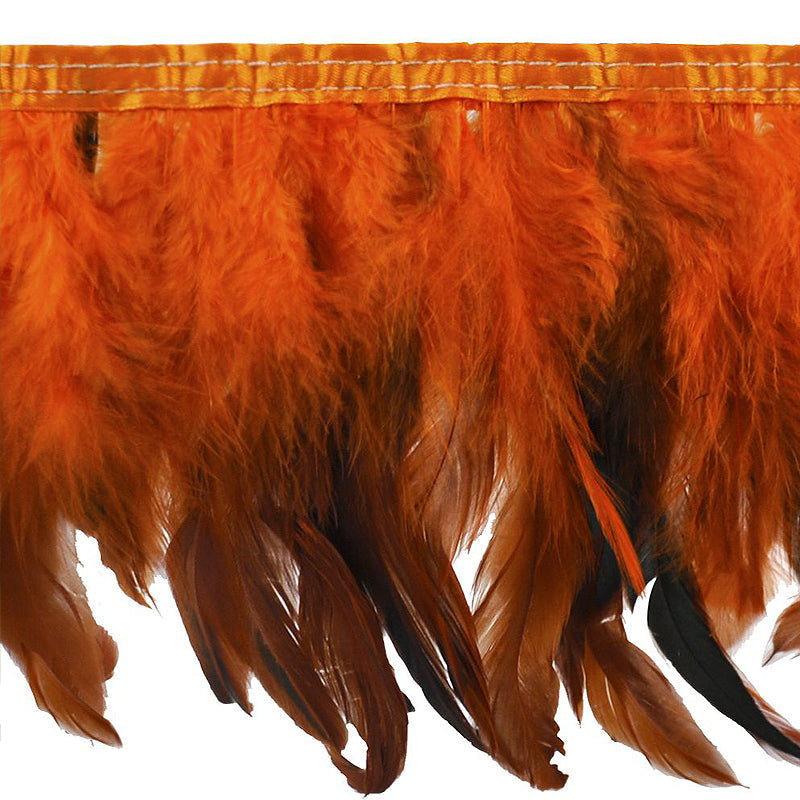 Belagio Enterprises - 9-inch Rooster Feather Trim (10 Yard Roll) - B-1135-19 Orange