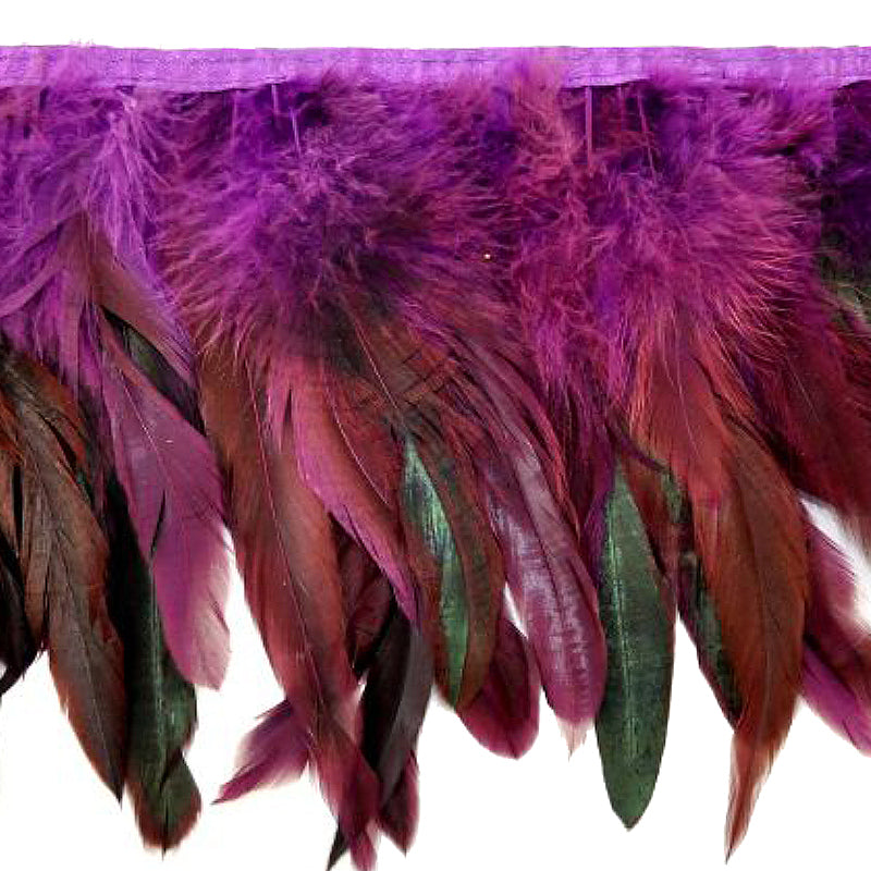 Belagio Enterprises - 9-inch Rooster Feather Trim (10 Yard Roll) - B-1135-26 Purple