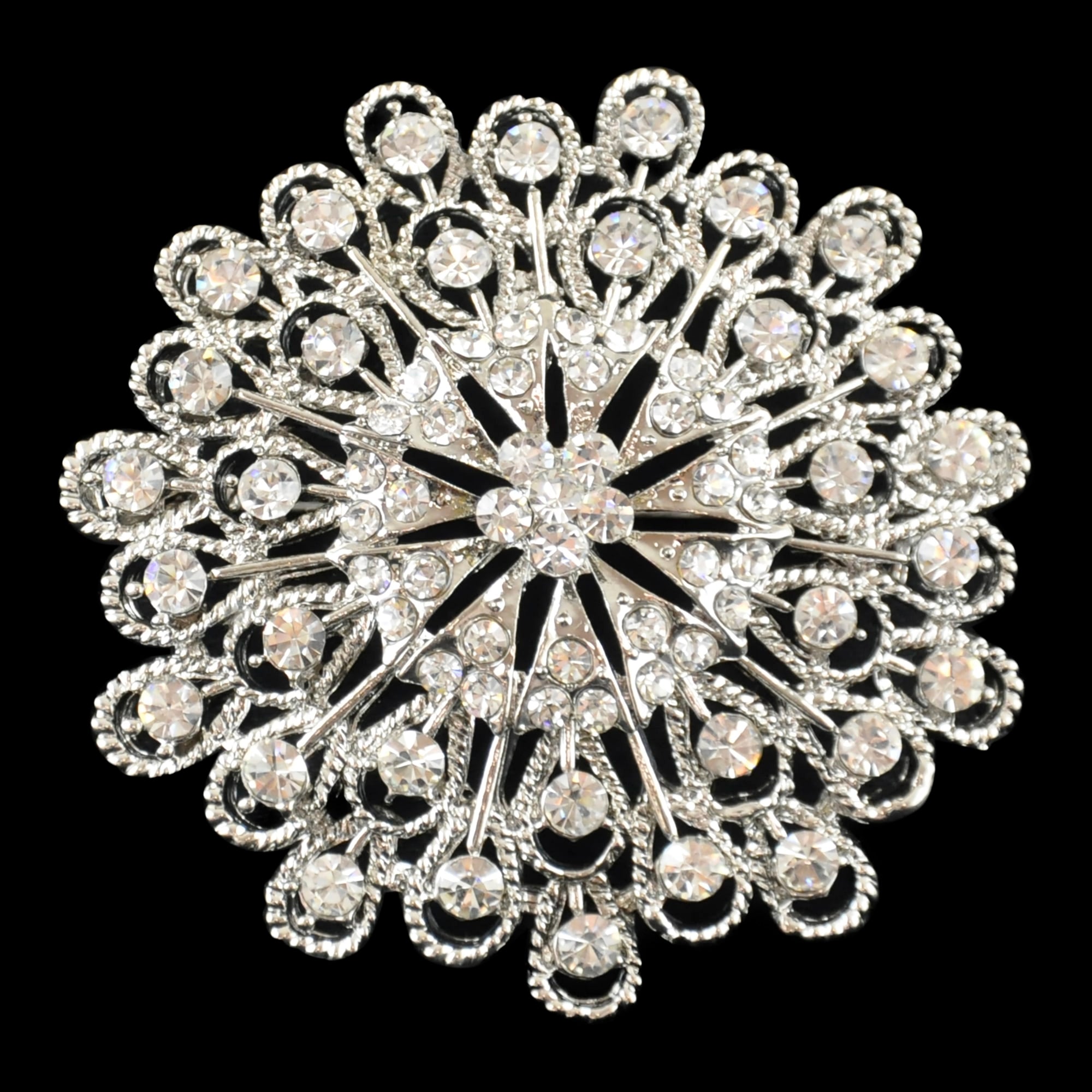 Belagio Enterprises -  Rhinestone Brooch - 2 1/2" W x 2 1/2" L - BW-132