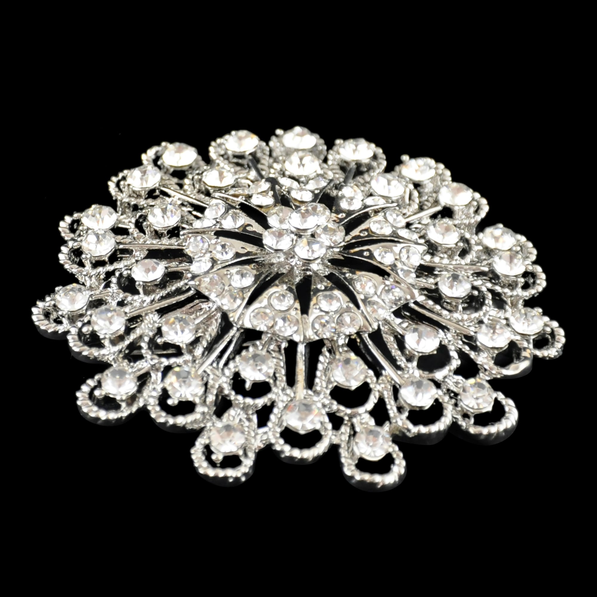 Belagio Enterprises -  Rhinestone Brooch - 2 1/2" W x 2 1/2" L - BW-132