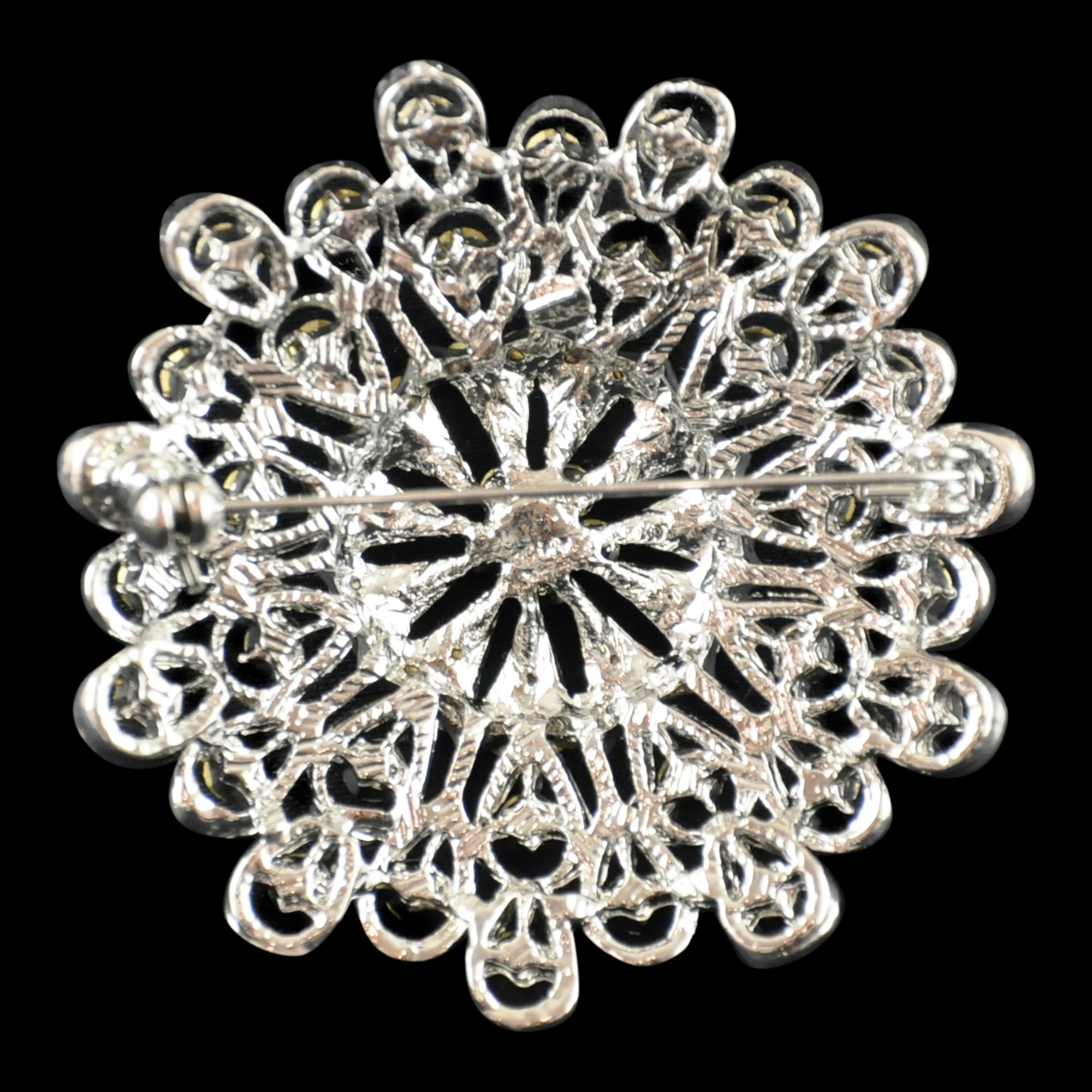 Belagio Enterprises -  Rhinestone Brooch - 2 1/2" W x 2 1/2" L - BW-132