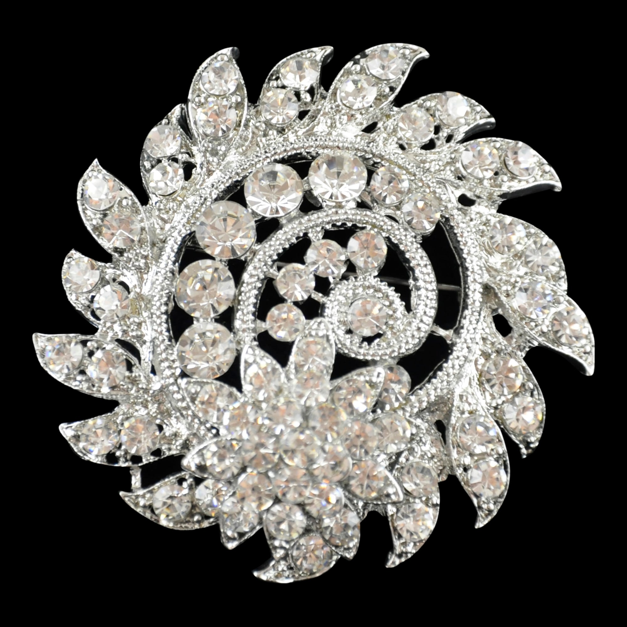 Belagio Enterprises- Rhinestone Brooch - 2 1/2" W x 2 1/2" L - BW-137