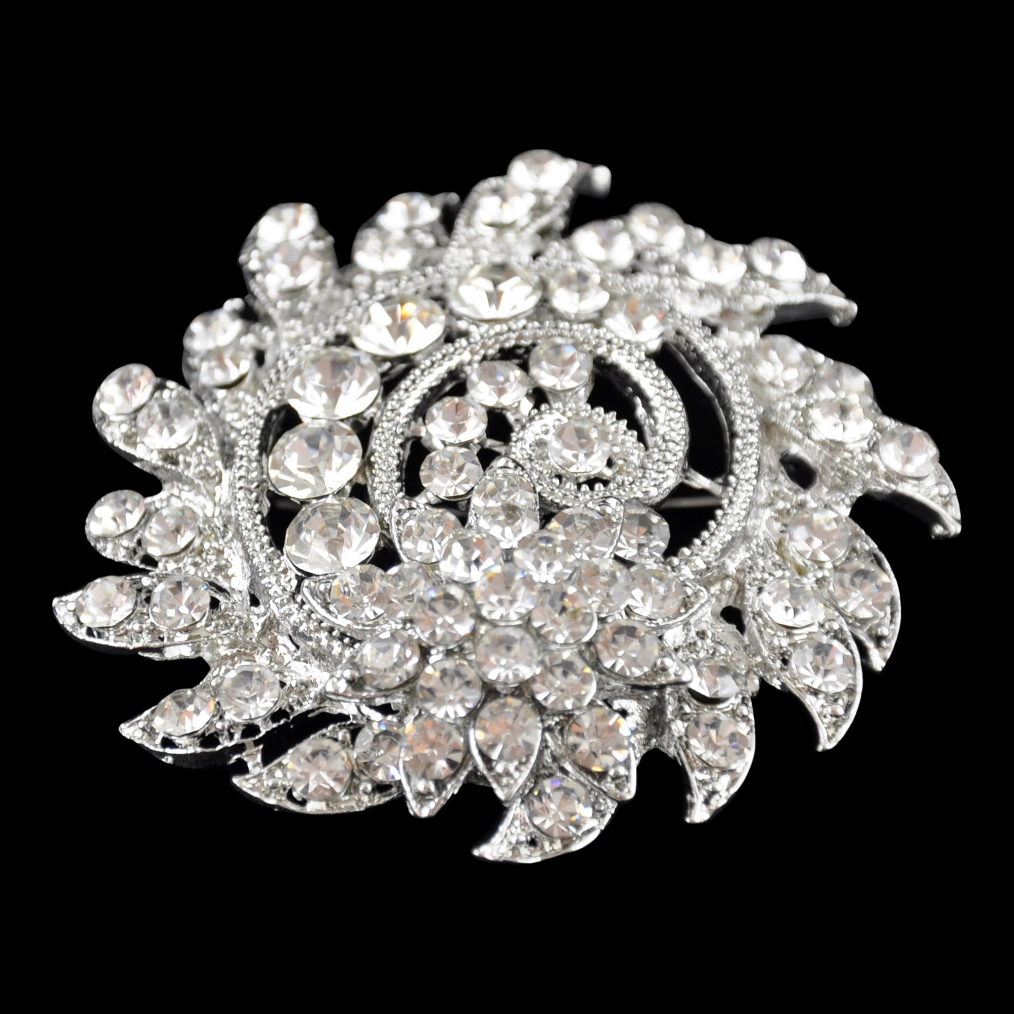 Belagio Enterprises- Rhinestone Brooch - 2 1/2" W x 2 1/2" L - BW-137