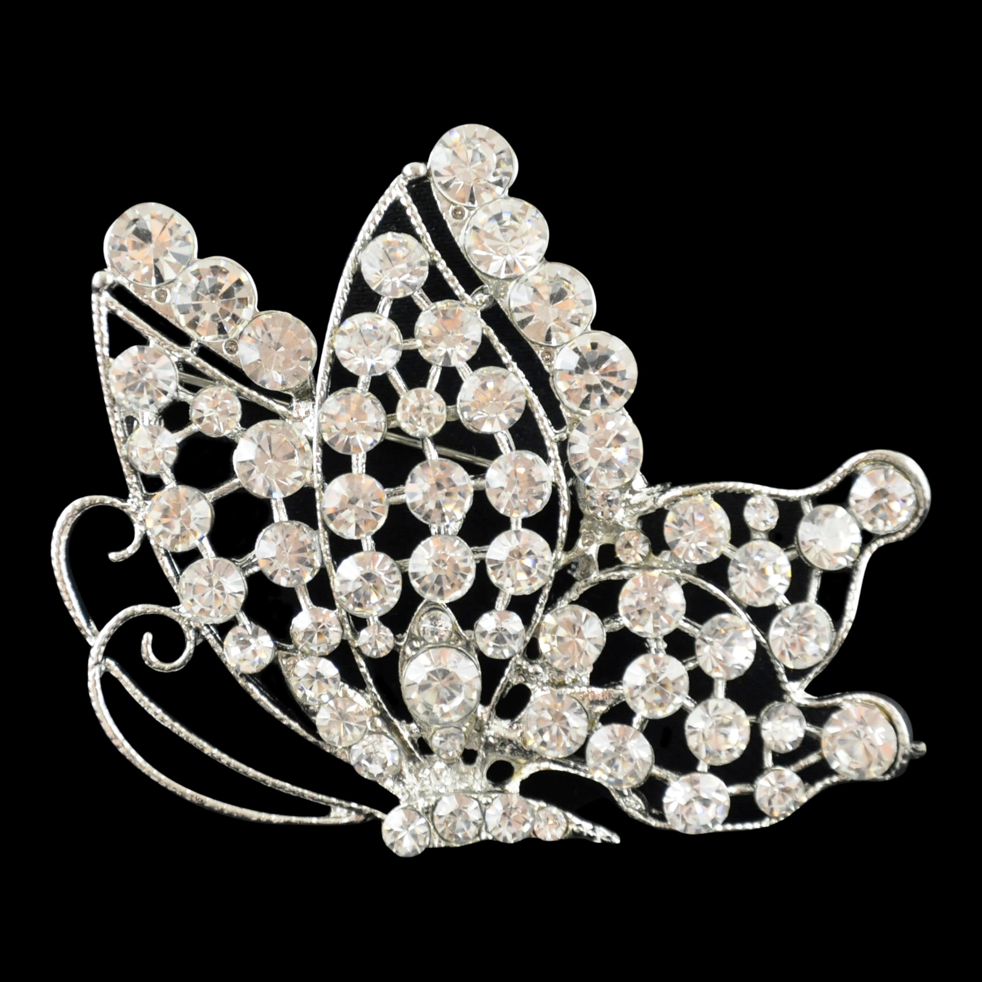 Belagio Enterprises -  Rhinestone Brooch - 2 1/2" W x 2 1/2" L - BW-138