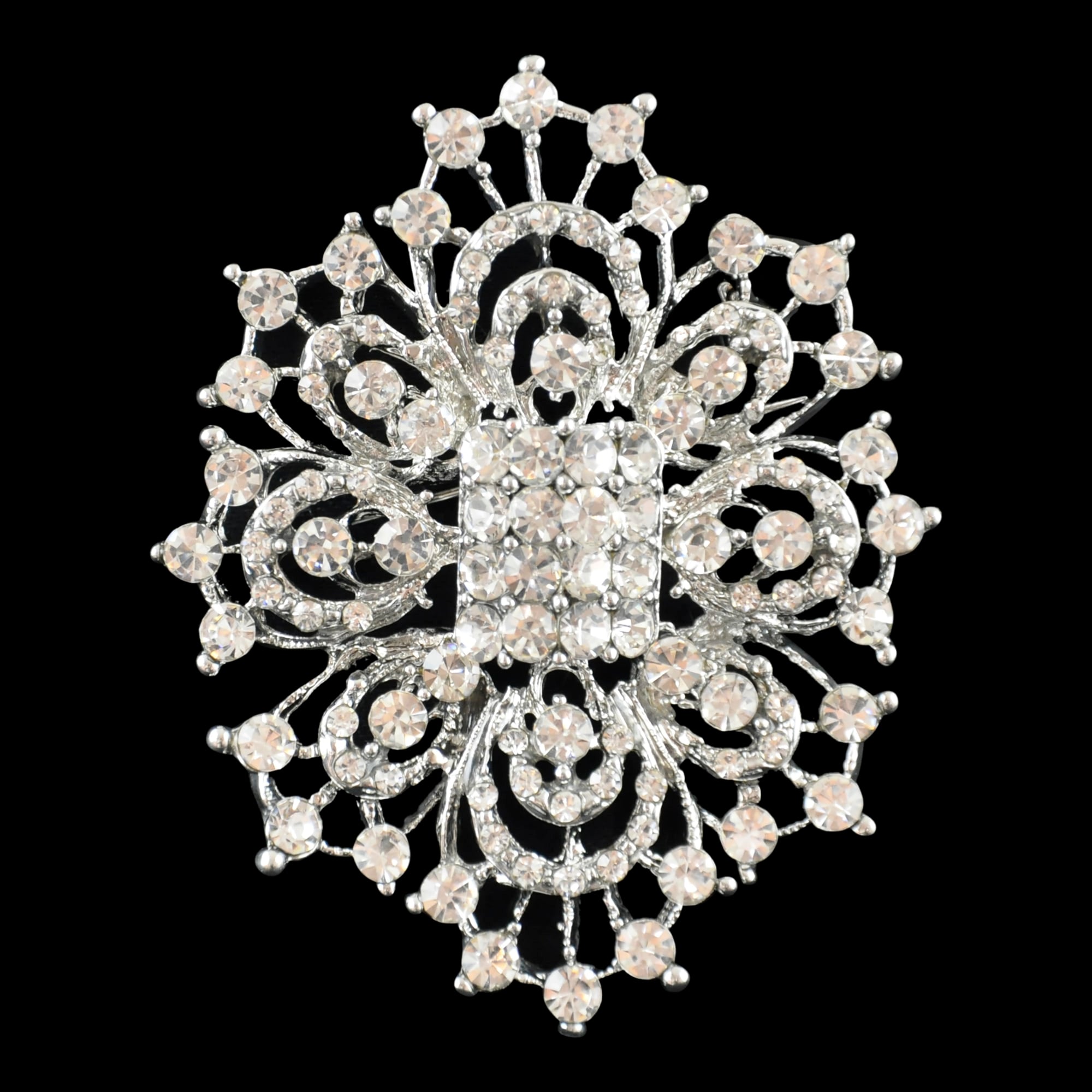 Belagio Enterprises -  Rhinestone Brooch - 2 1/2" W x 3" L - BW-140