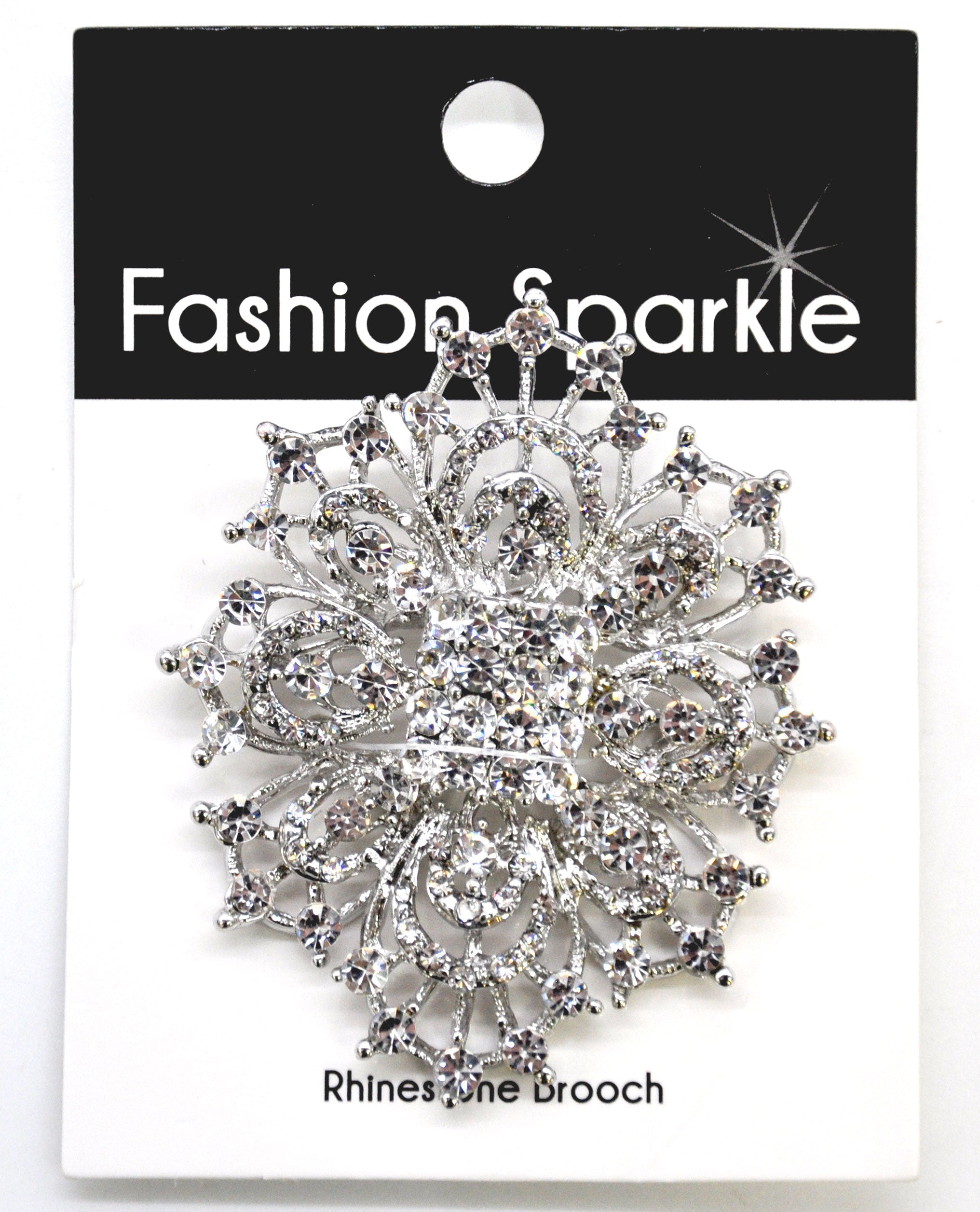 Belagio Enterprises -  Rhinestone Brooch - 2 1/2" W x 3" L - BW-140