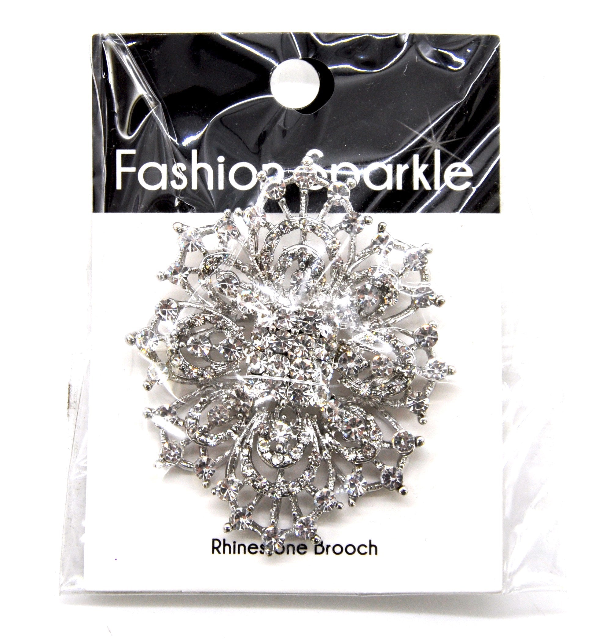 Belagio Enterprises -  Rhinestone Brooch - 2 1/2" W x 3" L - BW-140