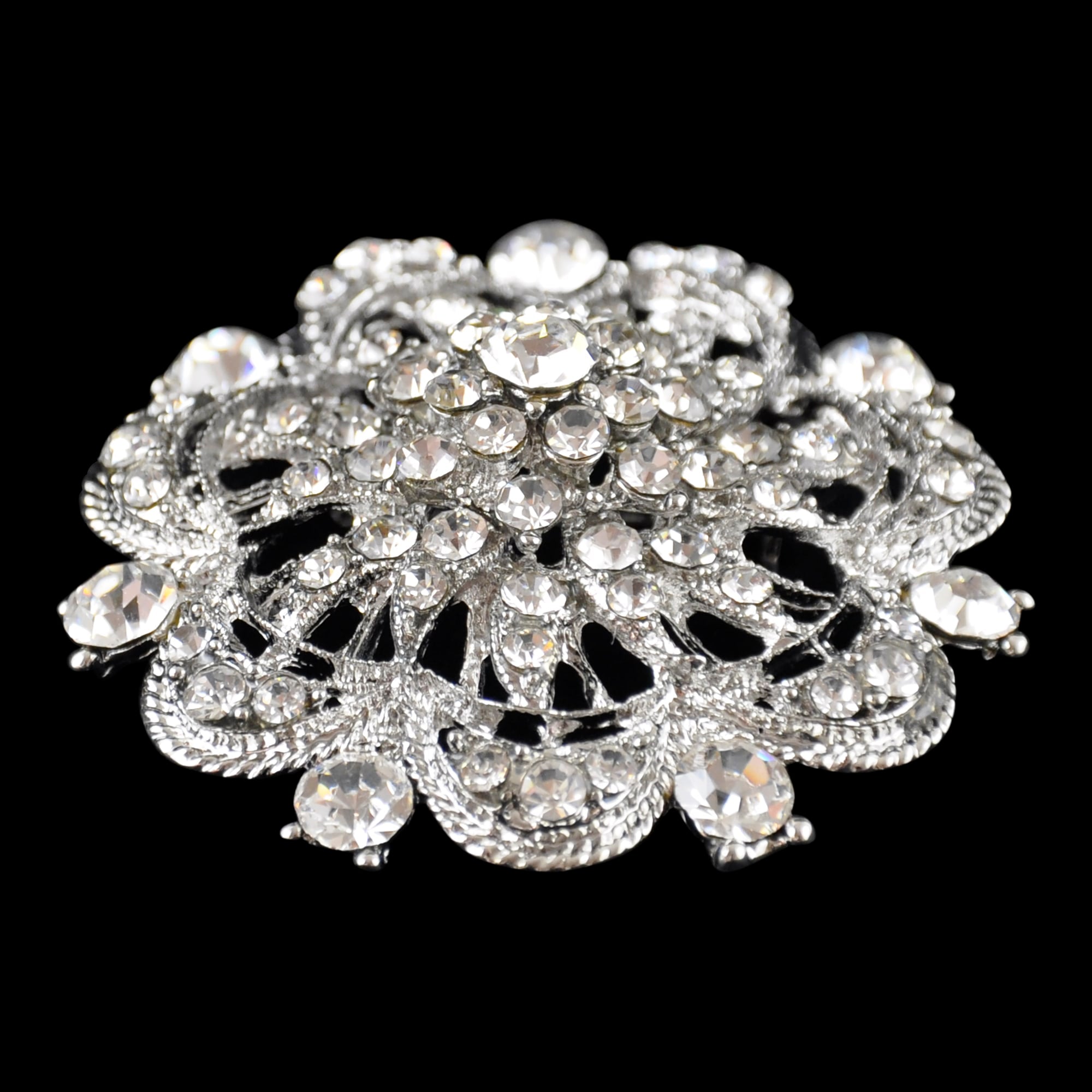 Belagio Enterprises -  Rhinestone Brooch - 2" W x 2" L - BW-136