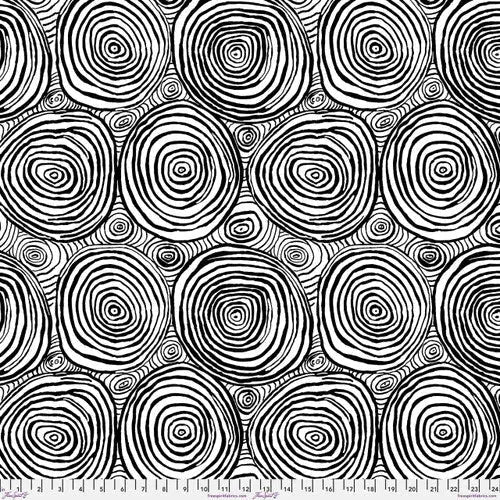Black And White Onion Rings Cotton Wideback Fabric Per Yard