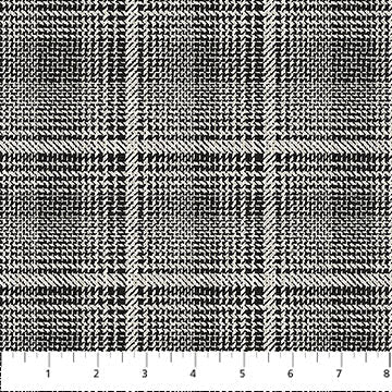 Black Gray Glen Check Haberdashery Flannel Fabric per Yard