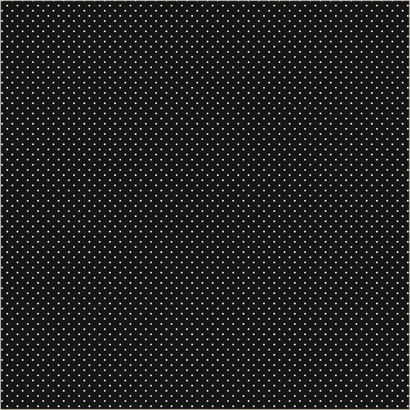 Black Verona Dots Cotton 44/45 Fabric Per Yard
