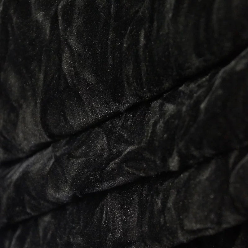 Black Crushed Velvet Flocking Fabric