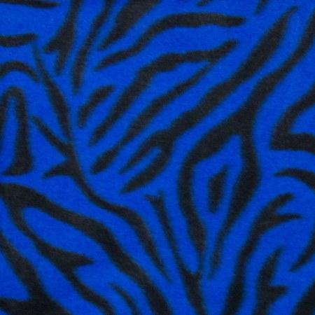 Blue | Black Zebra Print Fleece Fabric