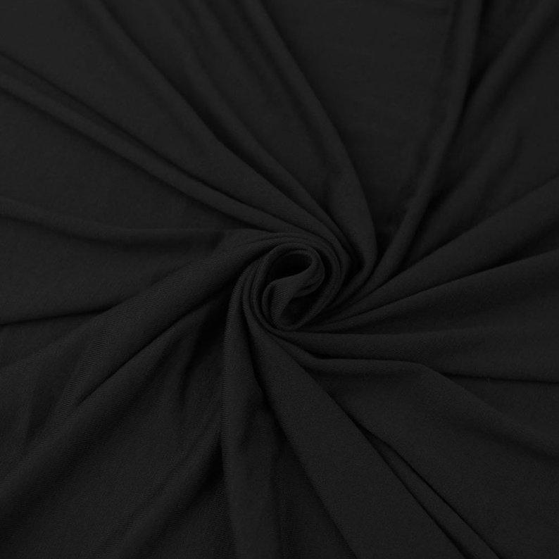 Cotton Spandex Fabric – 10 oz 4-Way Stretch Jersey Knit | Black