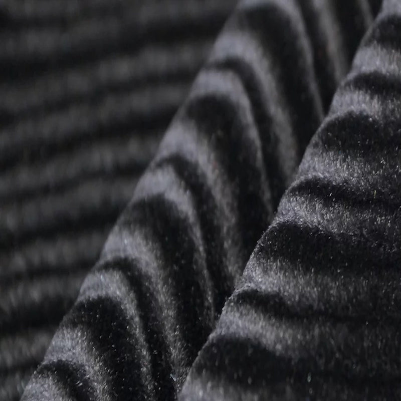 Black Swirl Velvet Flocking Fabric