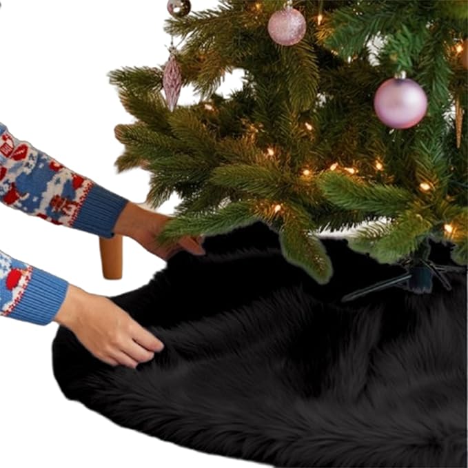 Premium Faux Fur Christmas Tree Skirt - 48 Inch | Luxurious Decoration