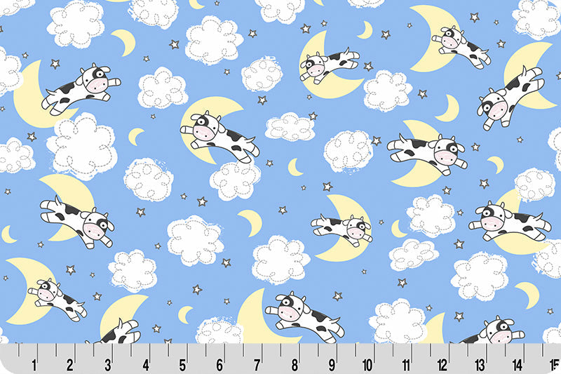 Blue Goodnight Farm Over The Moon Quilting Cuddle Fabric Per Yard