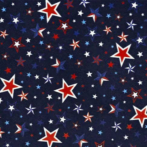 Blue Liberty Stars Digital Cuddle Ink Fabric per yard