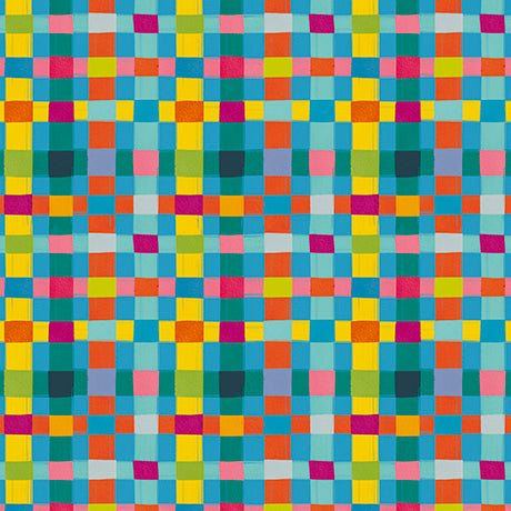 Blue Mingle Check Cotton 44"/45" Fabric Per Yard