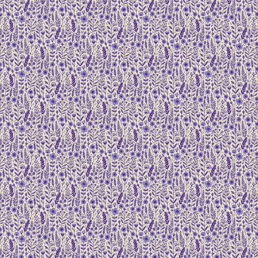 Blue Petite Petals Wildflowers Cotton Wideback 118"  Fabric Per Yard