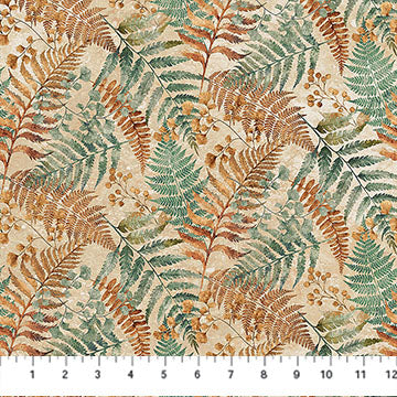 Brown Fern Rooted Stonehenge DP28766-12 Cotton 44"/45" Fabric Per Yard
