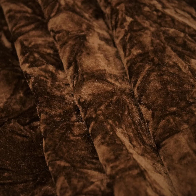 Brown Crushed Velvet Flocking Fabric