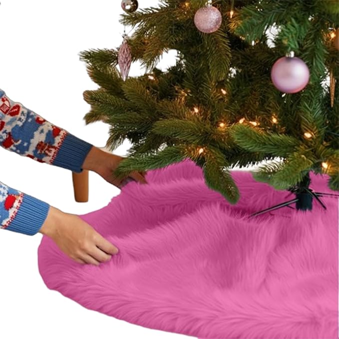 Premium Faux Fur Christmas Tree Skirt - 30" | Holiday Decorations