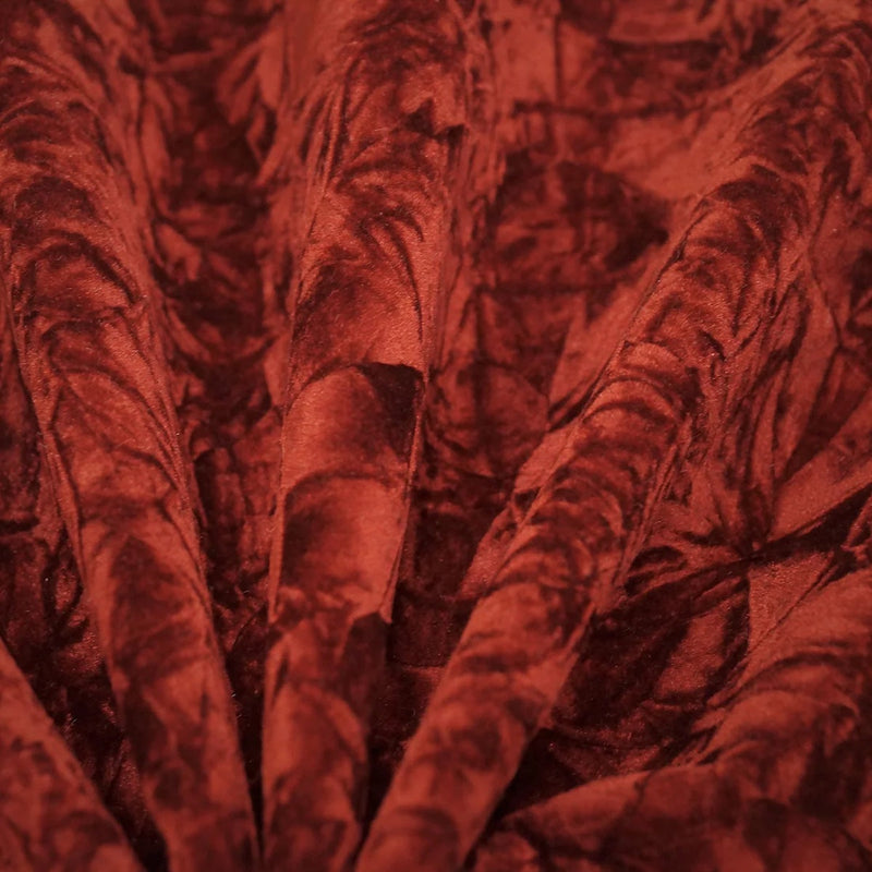 Burgundy Crushed Velvet Flocking Fabric