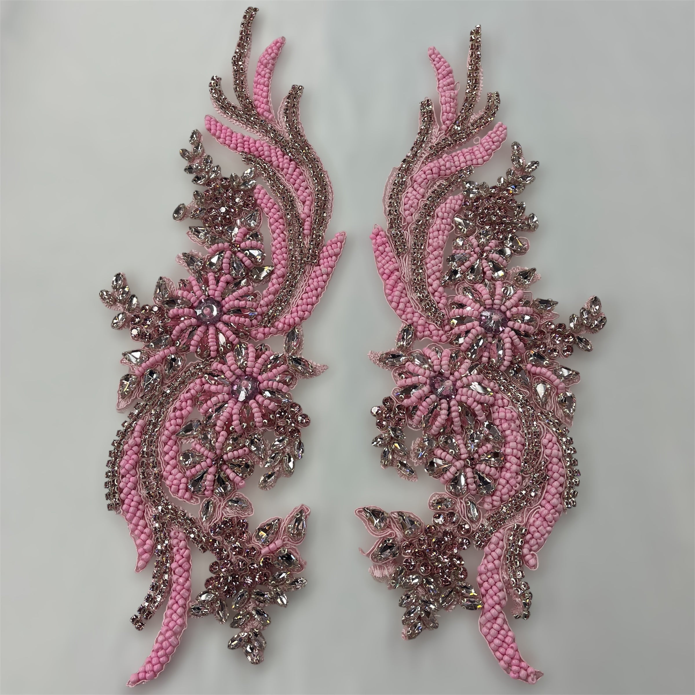 Crystal Rhinestone Applique Embroidered on 100% Polyester | Spandex Palace