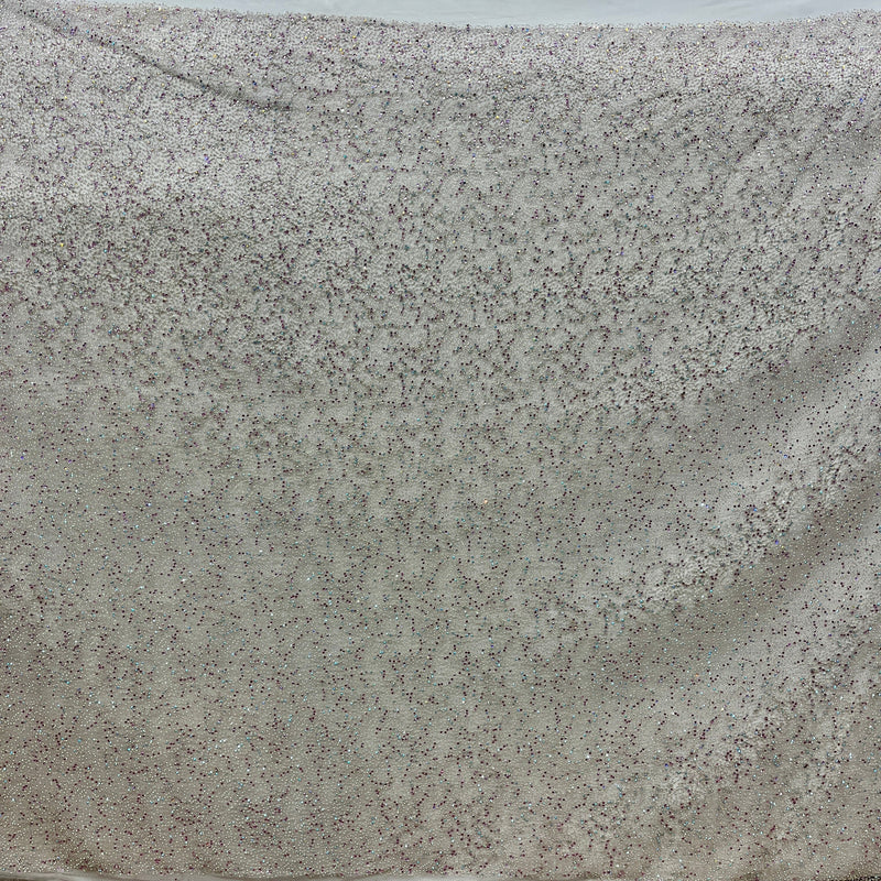 Beaded Lace Fabric Embroidered on 100% Polyester Net Mesh | Lace USA - GD-2251