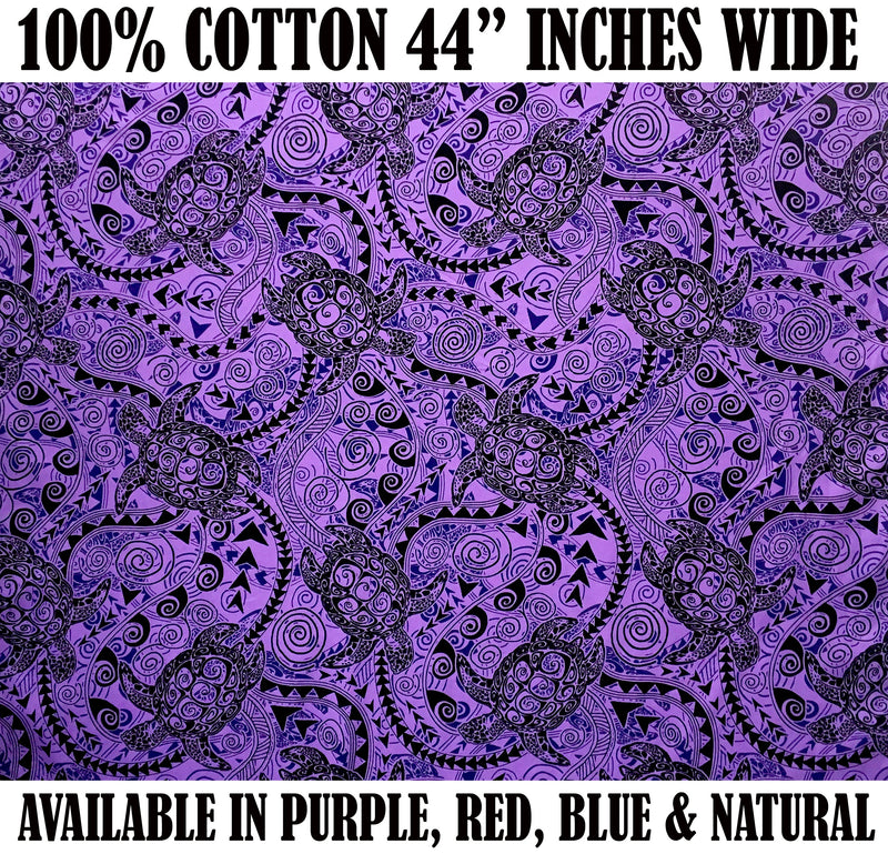 Tiki Turtle All Over Fabric | Cotton  | Spandex  Palace