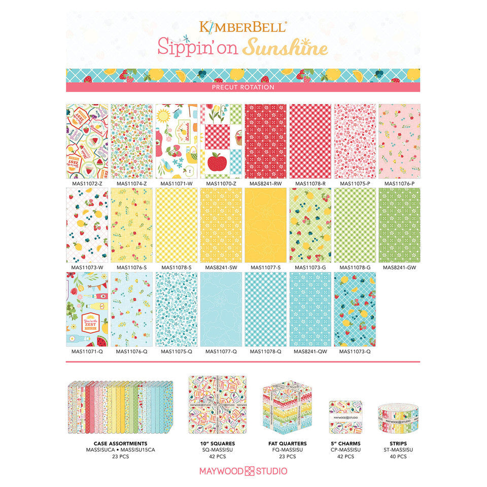 Sippin' On Sunshine 5" Charm Pack 42 pcs - 100% Cotton