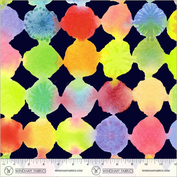 Canvas & Co. Navy Color Burst Cotton 44"/45" Fabric Per Yard