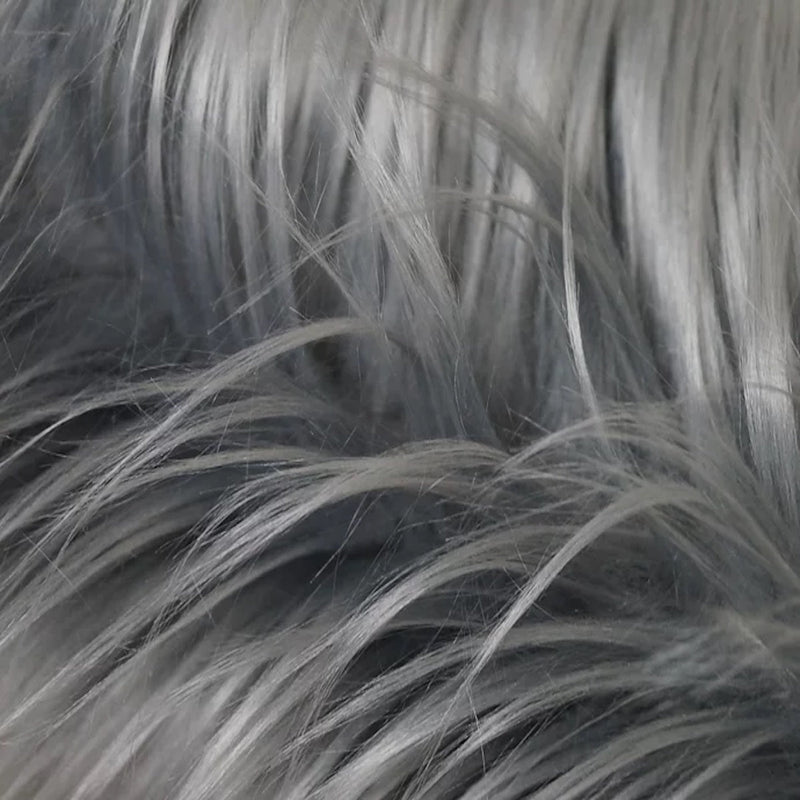 Charcoal Gray Shaggy Long Pile Faux Fur Fabric (4")